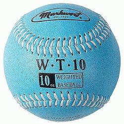 Markwort Weighted 9 Leather Covered Training Baseball 12 OZ  Build yo